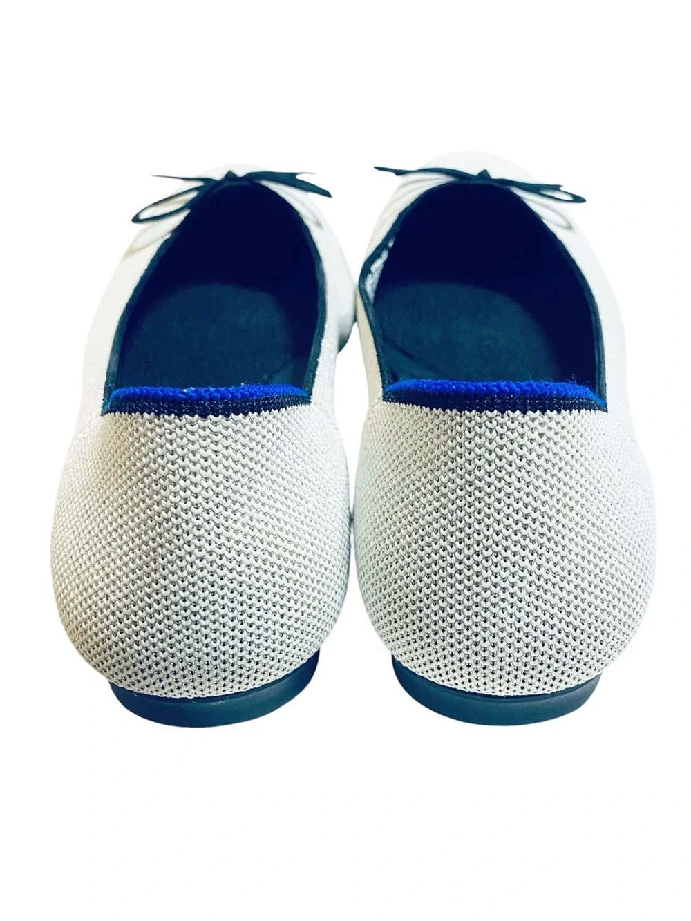 Rothy's The Ballet Flat Diamond Metallic Round Toe Casual Metal Knit